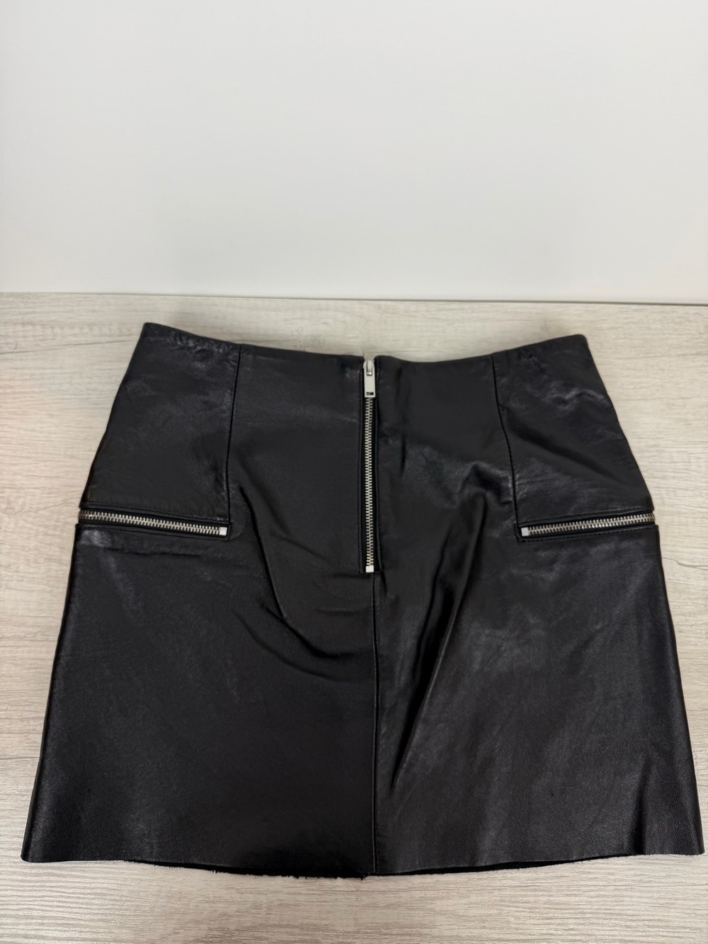 ZARA Woman Genuine Lambskin Leather Mini Skirt – Black | Size Small - Picture 7 of 9